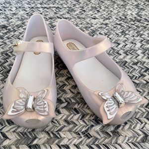 EUC Mini Melissa iridescent butterfly toddler shoes